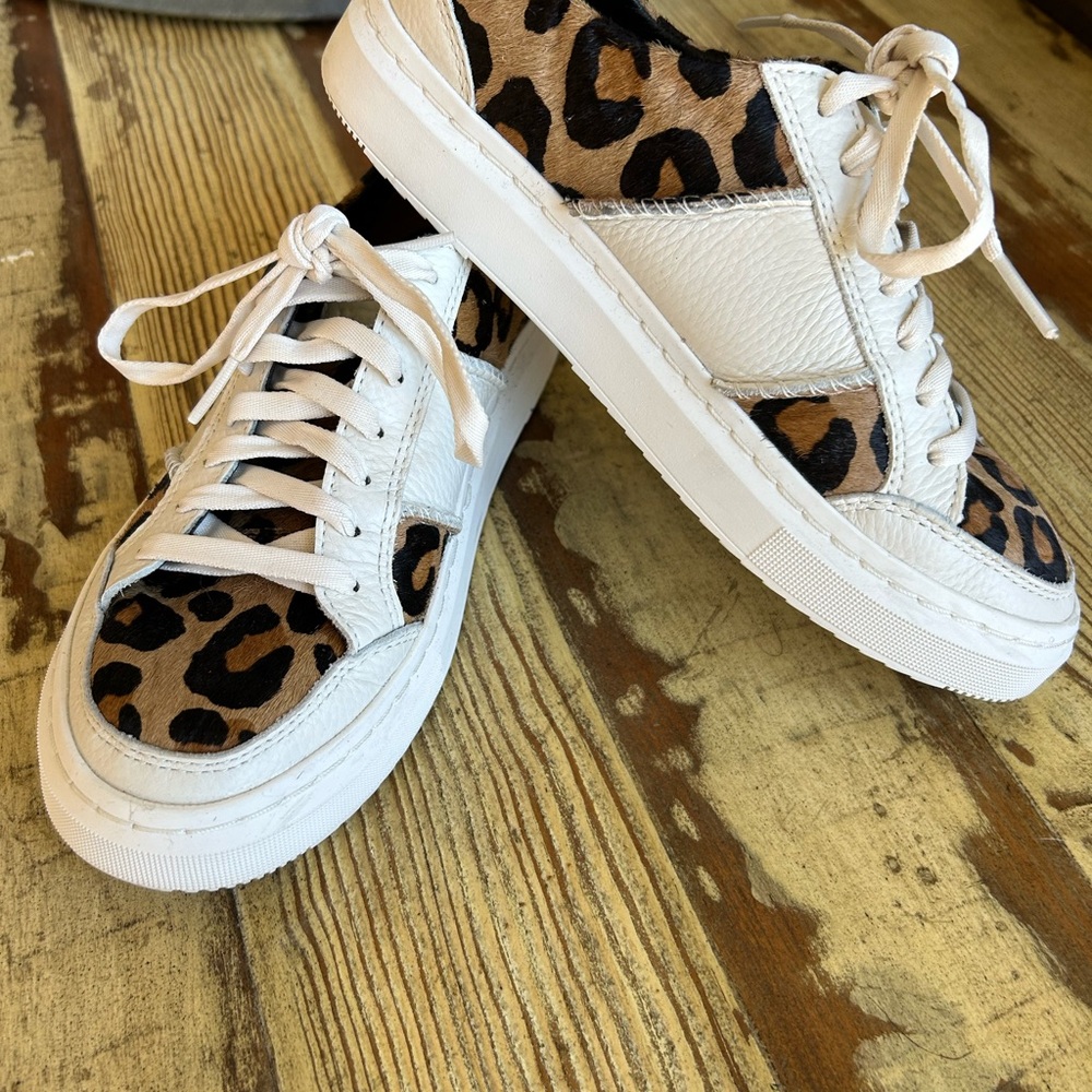 UGG White and Leopard Print Sneakers